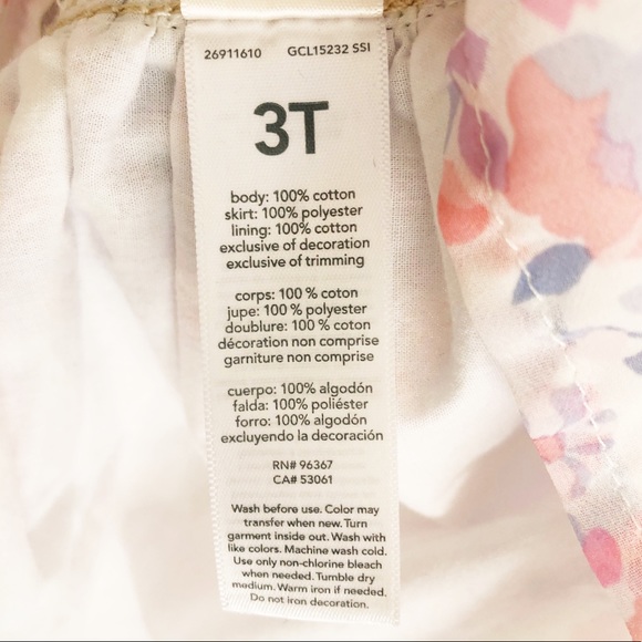 OshKosh Floral Denim Jumper Dress Size 3T - Picture 5 of 6